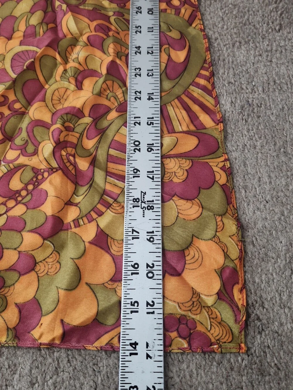 Vintage Mod Psychedelic Scarf Purple Orange Green